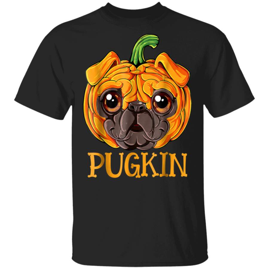 Pugkin Pug Pumpkin T shirt Halloween Kids Funny Dog Costume