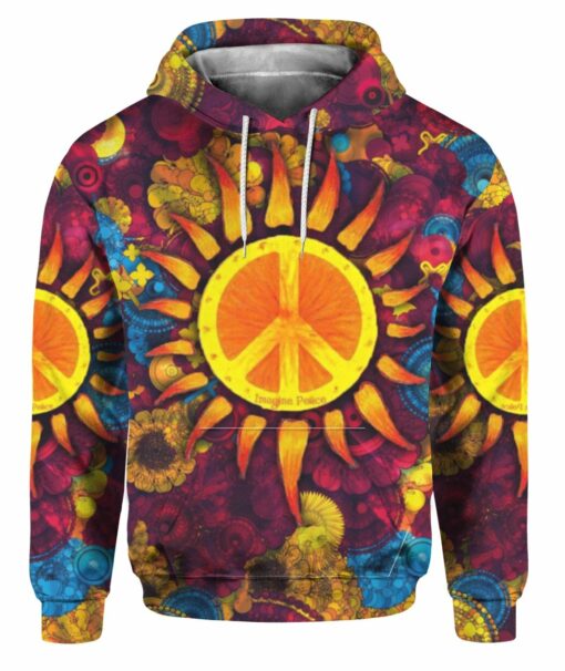 Hippie Peace Sign With Sun 3D All Over Print Shirts For Men & Women, Gift For Hippie Soul, Hippie Lover