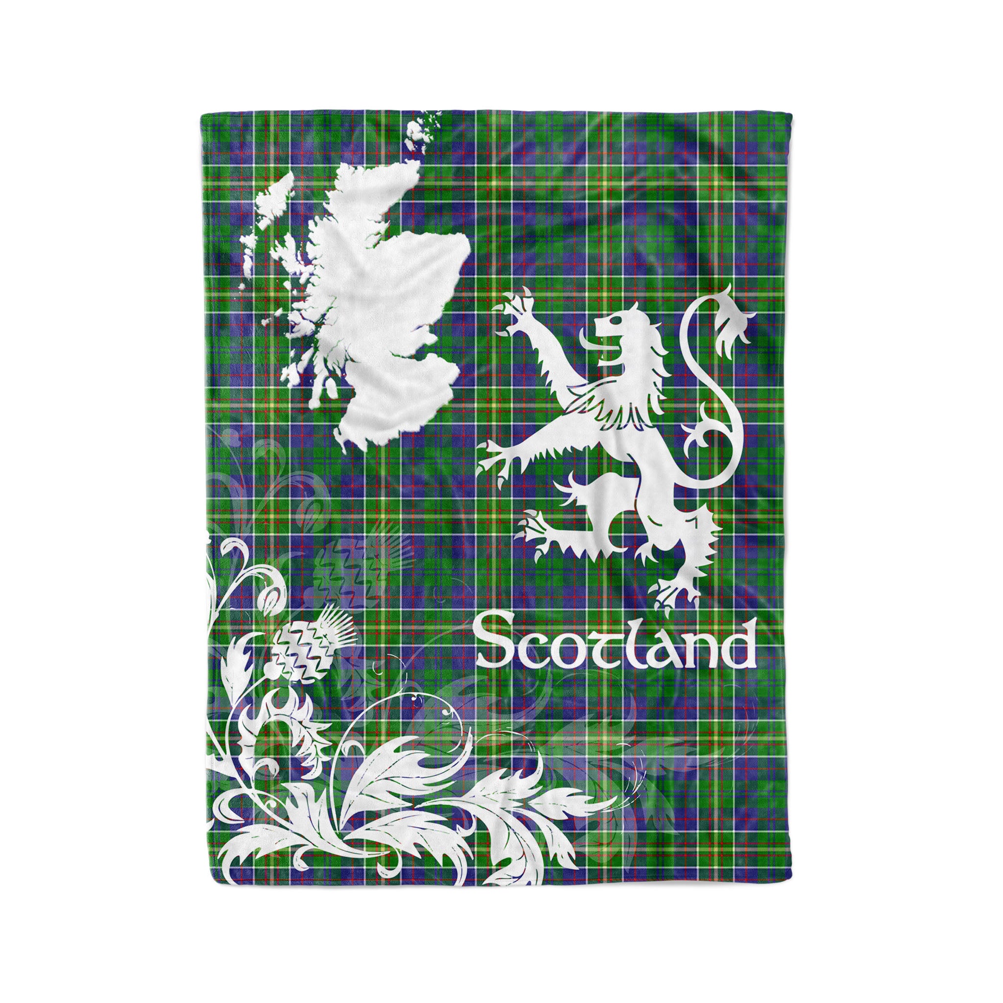 Tartan Plaid Fleece Blanket Tartan Blanket Thistle And Lion Scottish Clan Hunter Of Hunterston Plaid Blanket