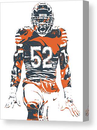 Khalil Mack Chicago Bears Pixel Art 6 Joe Hamilton Canvas Print