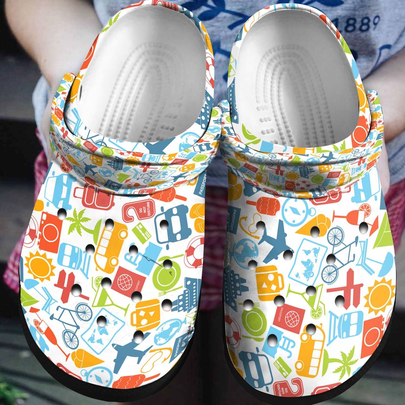 Travel Personalized Clog, Custom Name, Text, Color, Number Fashion Style For Women, Men, Kid, Print 3D Travel Pattern