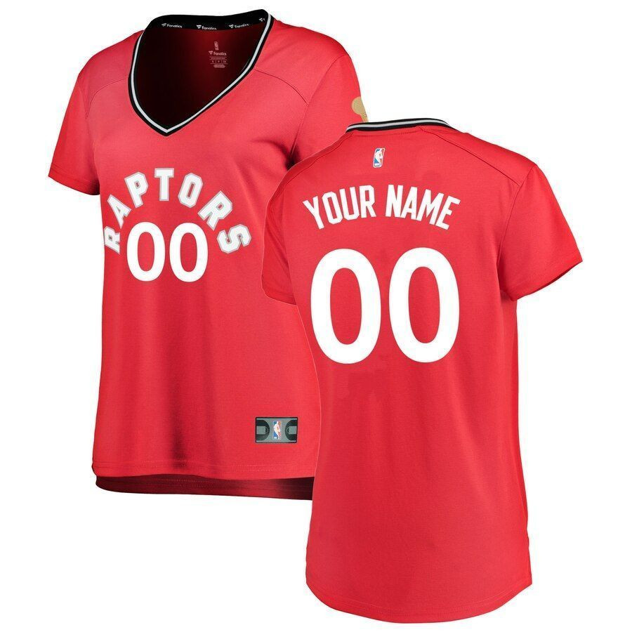 Toronto Raptors Womens 2019 NBA Finals Champions Fast Break Custom Jersey Red Icon Brandedition 2019