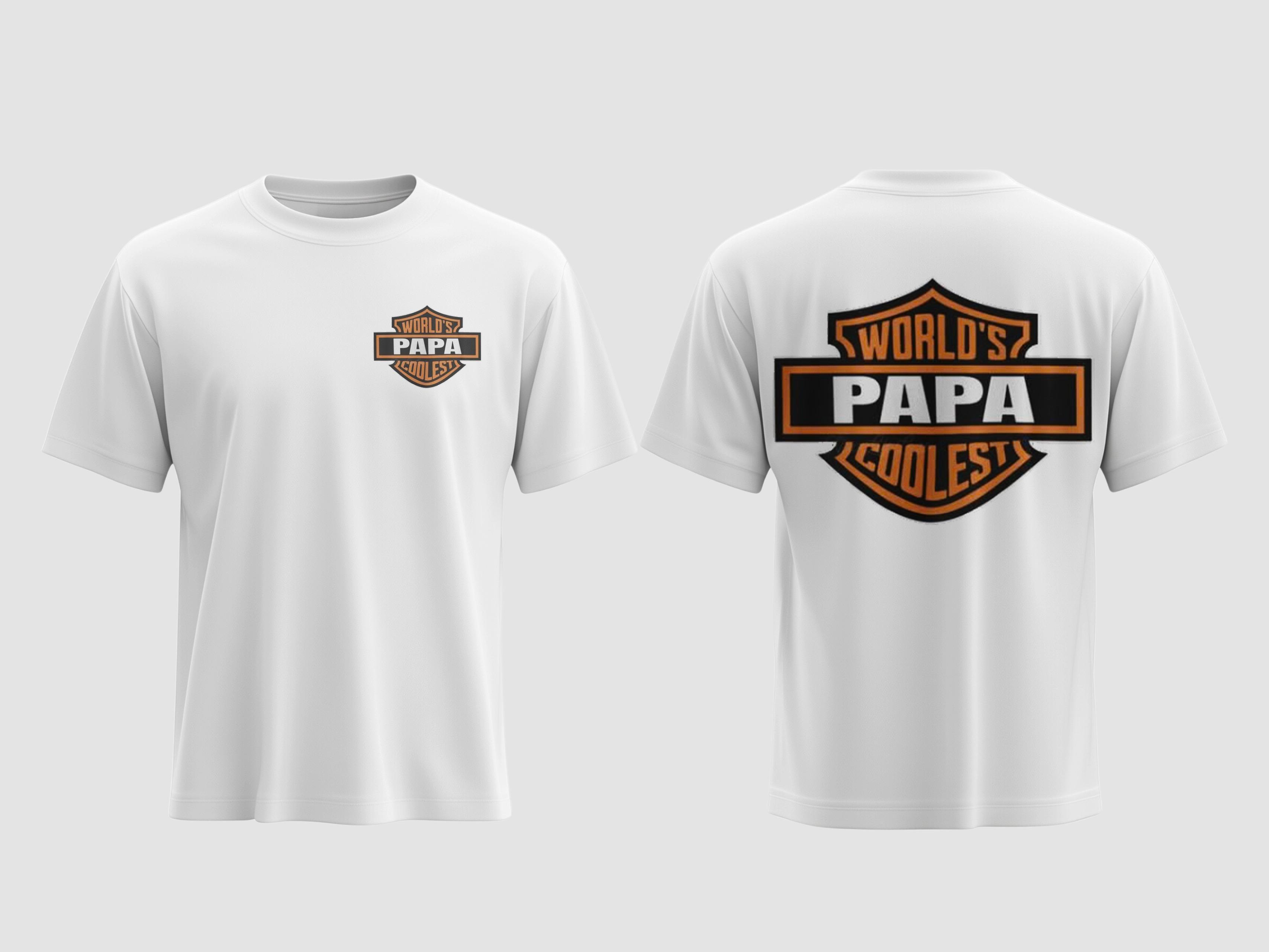 Papa Harley Davidson T-Shirt World’s Coolest 2025 White Tee Featuring Bold Biker-Style Logo, Funny & Heartfelt Gift for Dad or Grandpa, Perfect for Fathers Day, Birthday, or Everyday Pride Wear.