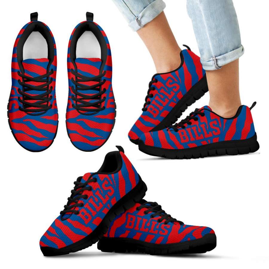 Tiger Skin Stripes Pattern Print Buffalo Bills Sneakers