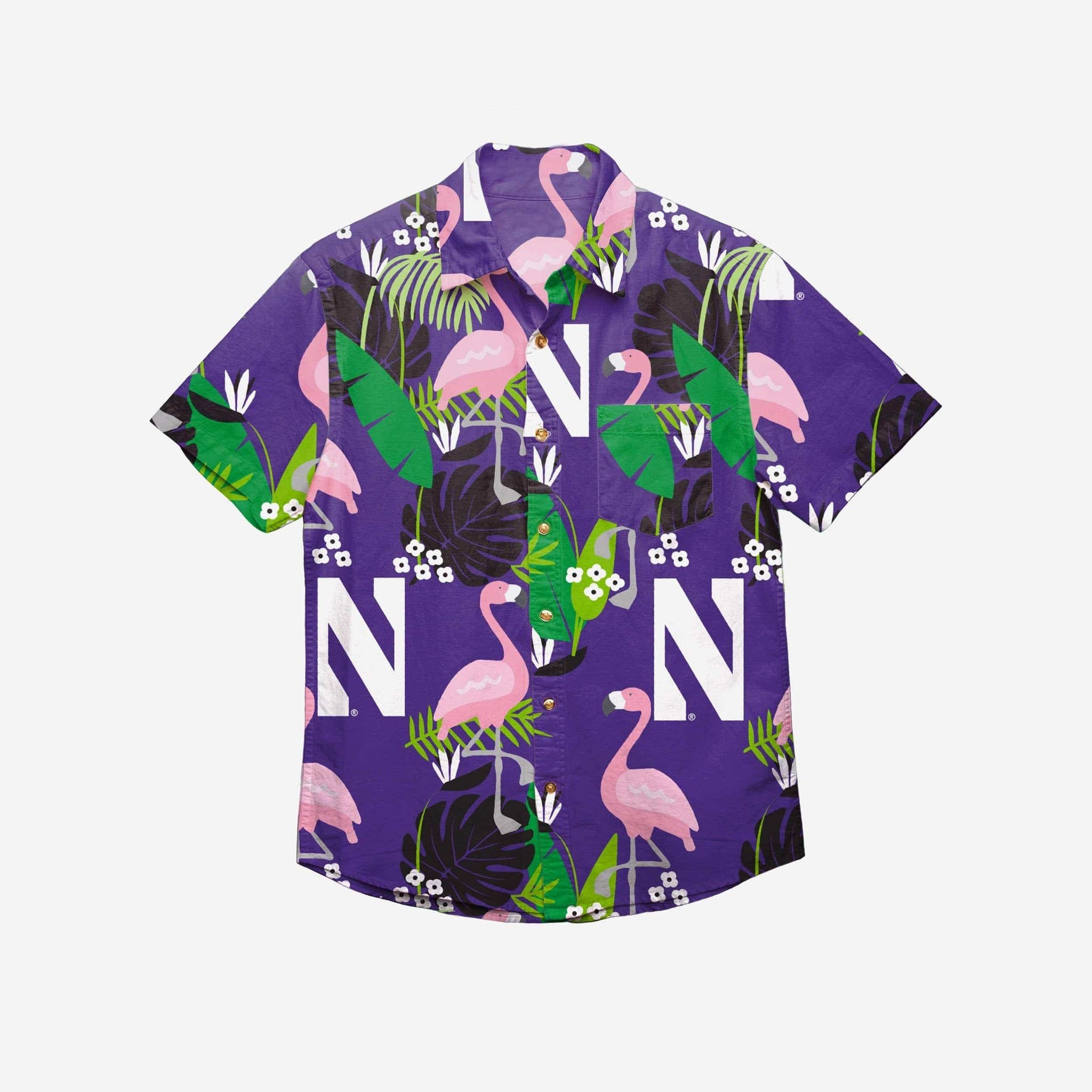 Northwestern Wildcats Floral Button Up Hawaii Shirt Ha76931