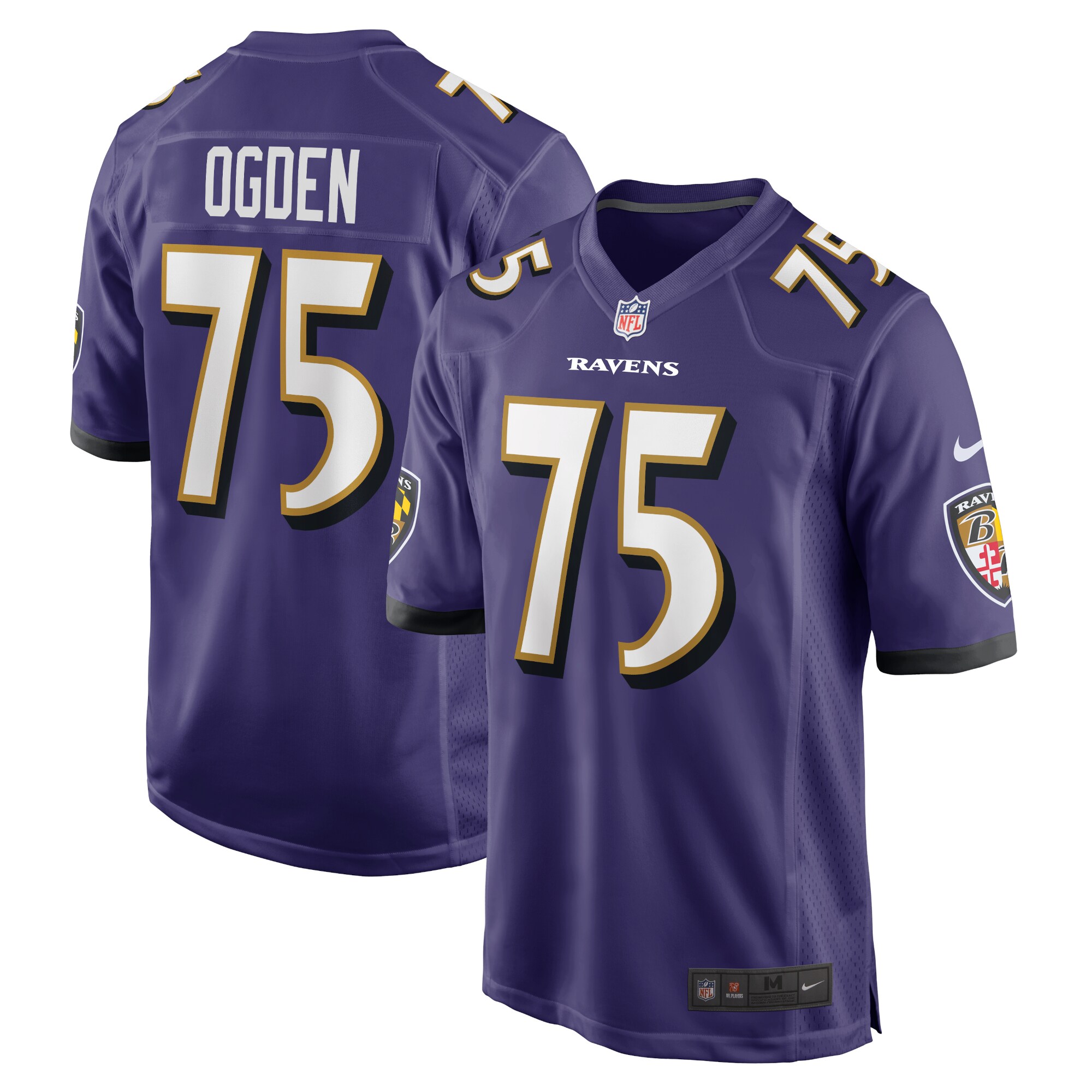 Jonathan Ogden Baltimore Ravens Retired Player Game Jersey – Purple