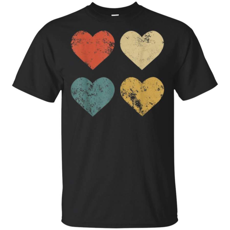 Vintage Hearts T-Shirt Cool Retro Valentines Day Gift Tee