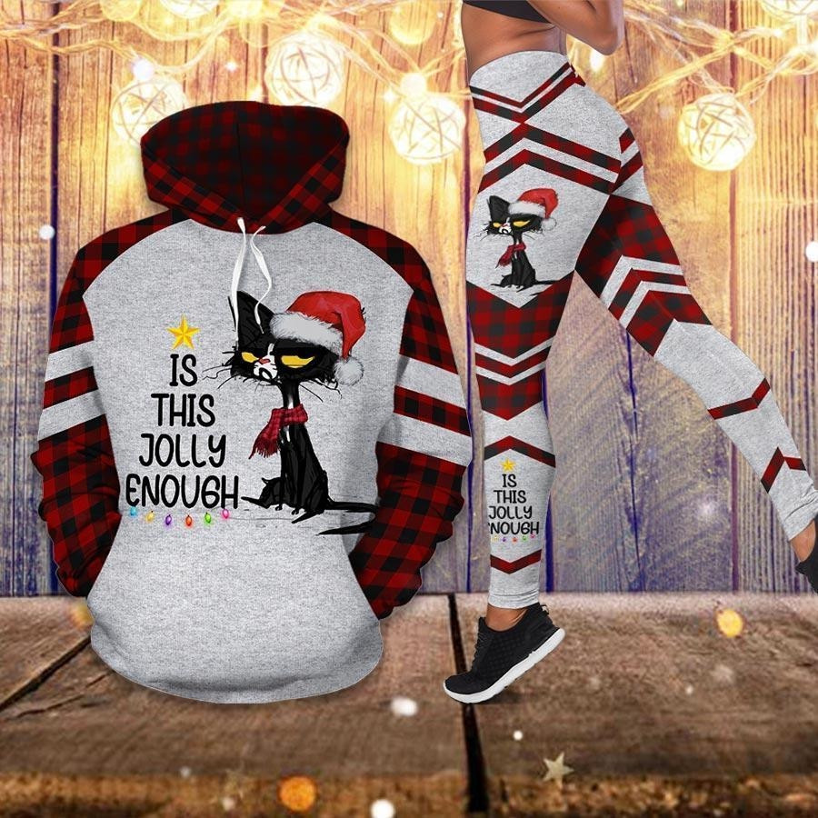 Cat Christmas Is This Jolly Enough 3D Hoodie Legging Set Combo
