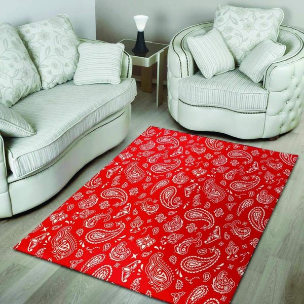 Red Bandana Area Rug