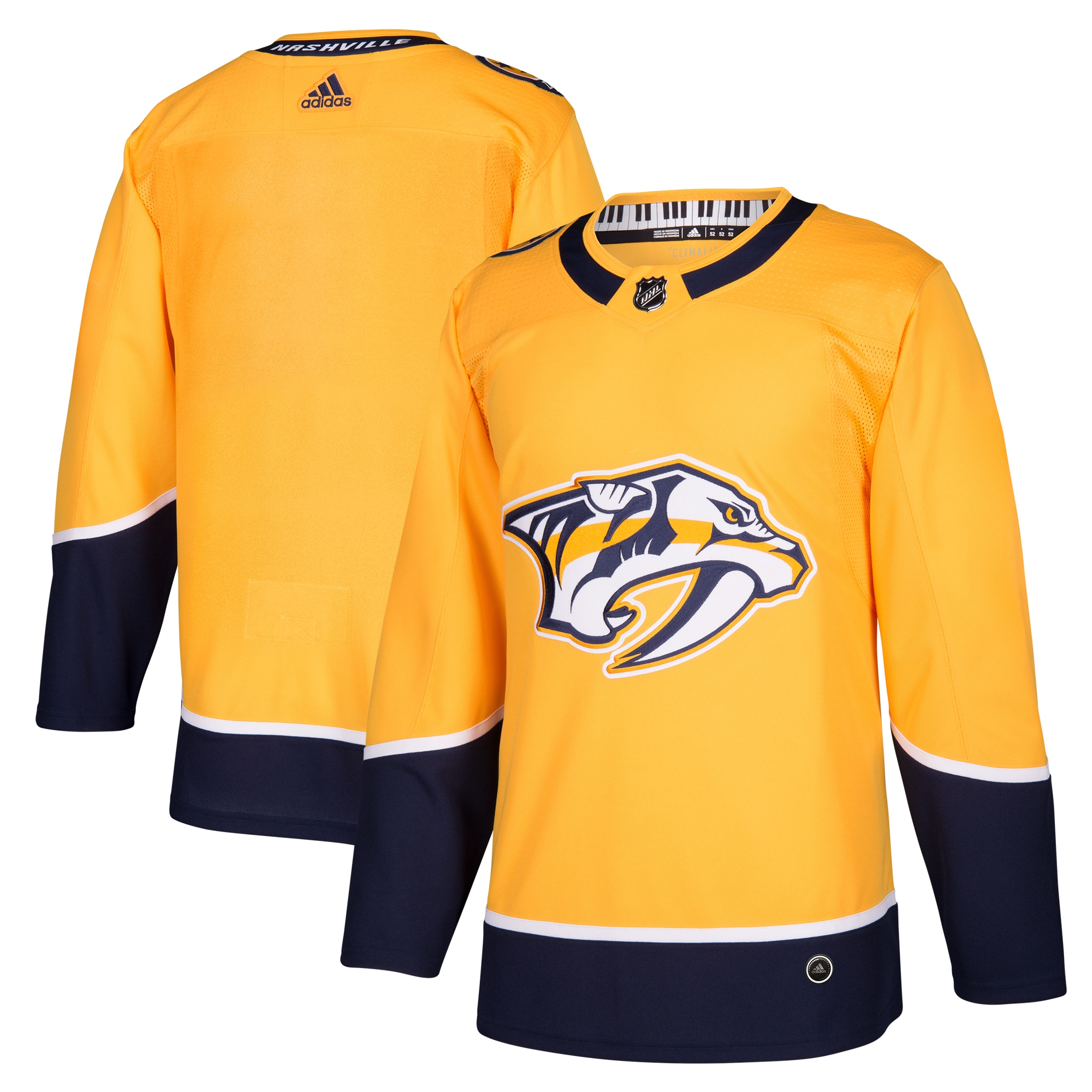 Men's Nashville Predators adidas Gold Home Authentic Blank Jersey