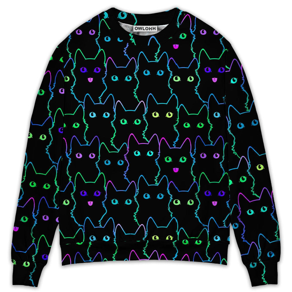 Cat Cute Little Kitten Neon – Sweater