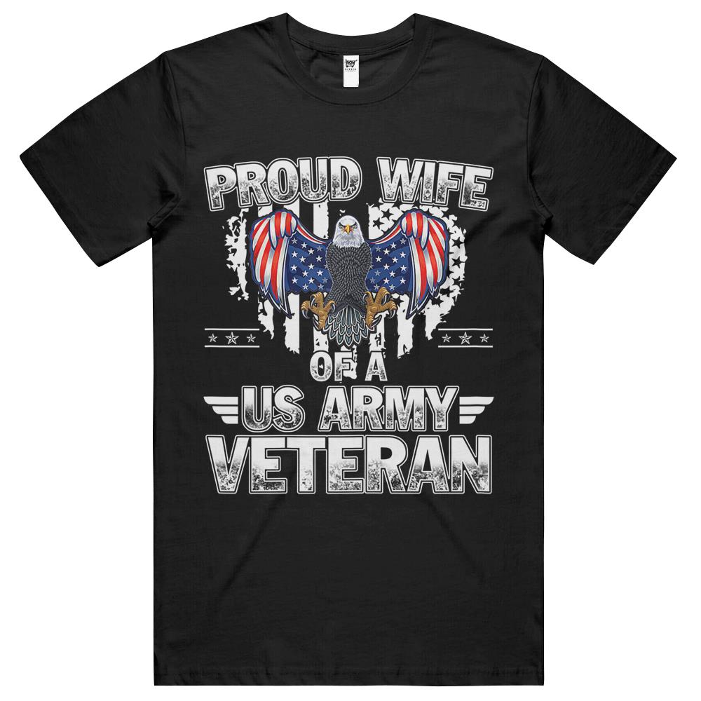 Womens Proud Wife Of A Us Army Veteran Shirt For Women T Shirts