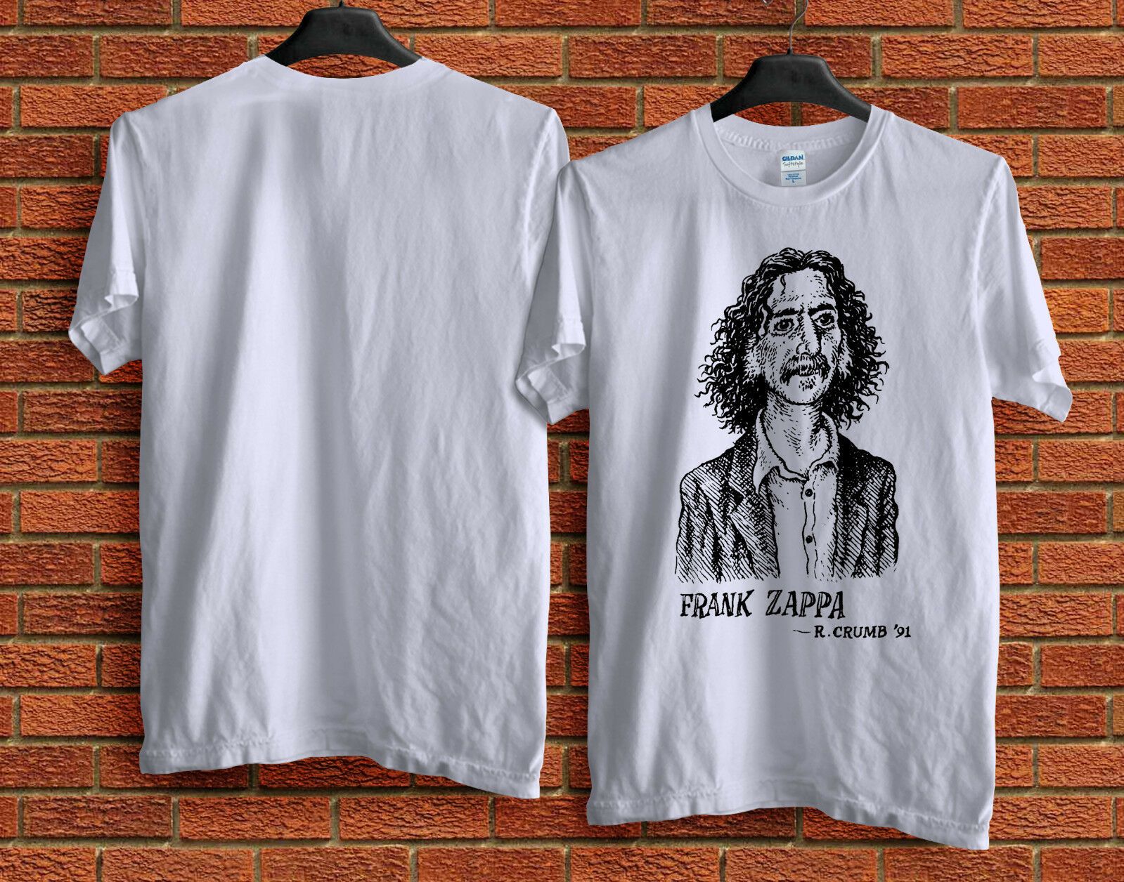 Vintage R Crumb Frank Zappa Print T Shirt Size S,M,L,XL,2XL White