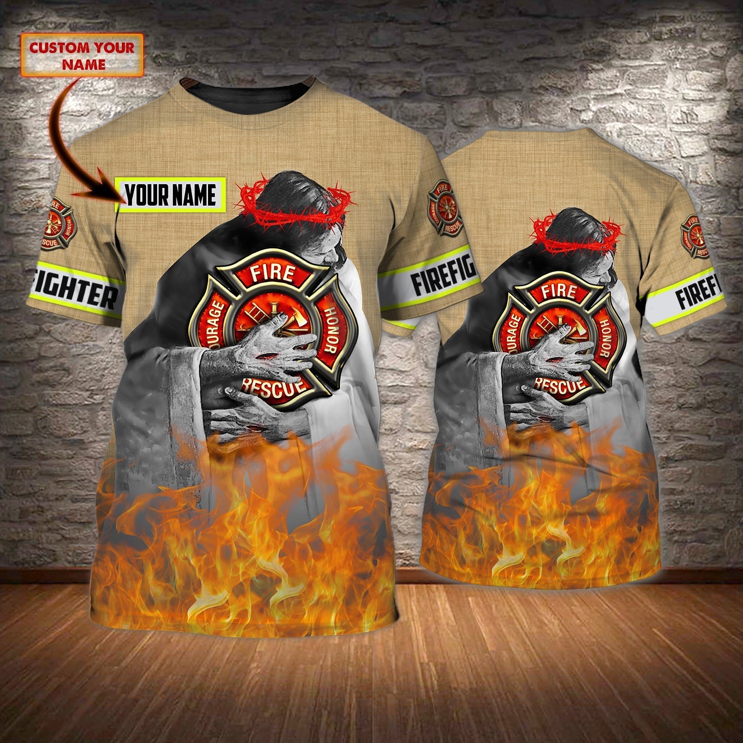 Personalized 3D T Shirt For Fire Man, Sublimation Firefighter Shirts, Birthday Gift To Firefighters