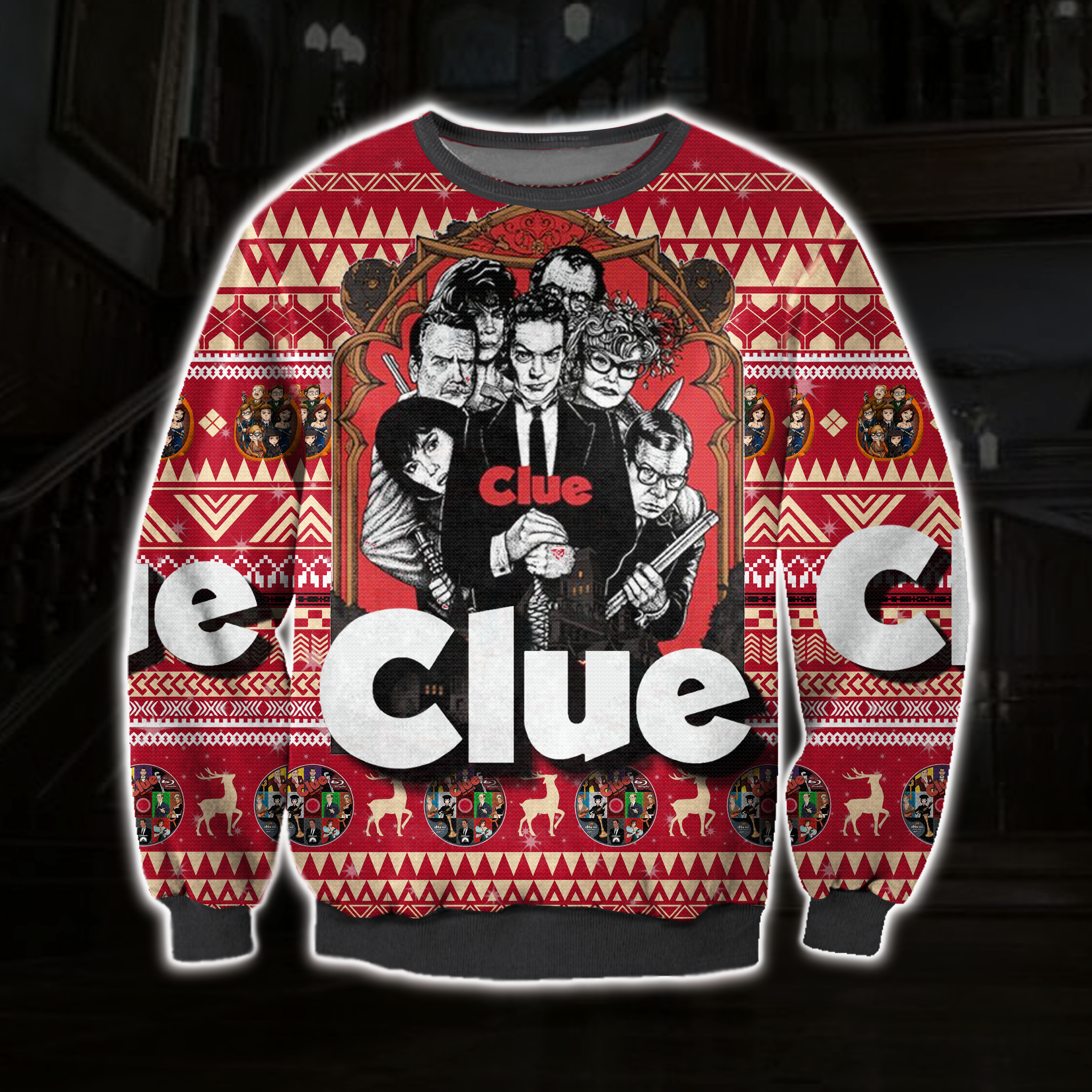 3D All Over Printed Clue Ugly Christmas Sweatshirt