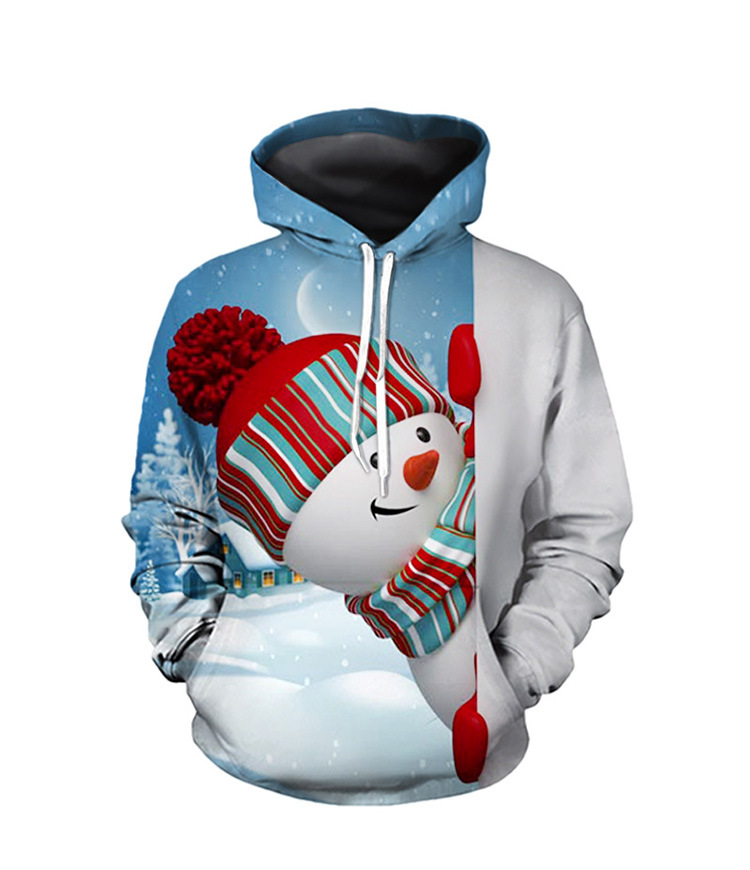 3D Unisex Printing Hooded Sweater Novelty Sweaters Ugly Christmas Sweater Xmas Unisex Men Women Santa Funny Christmas Sweater Pullover Lovers Clothing alx