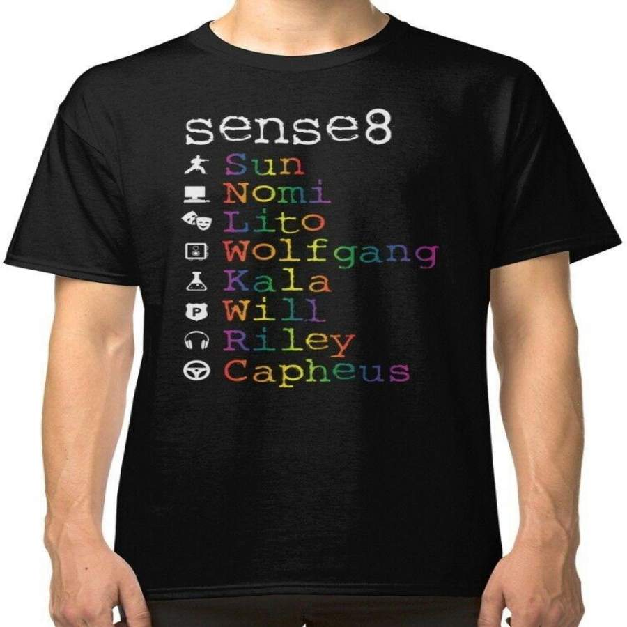 Sense8 Men’S Black Tees Shirt Clothing