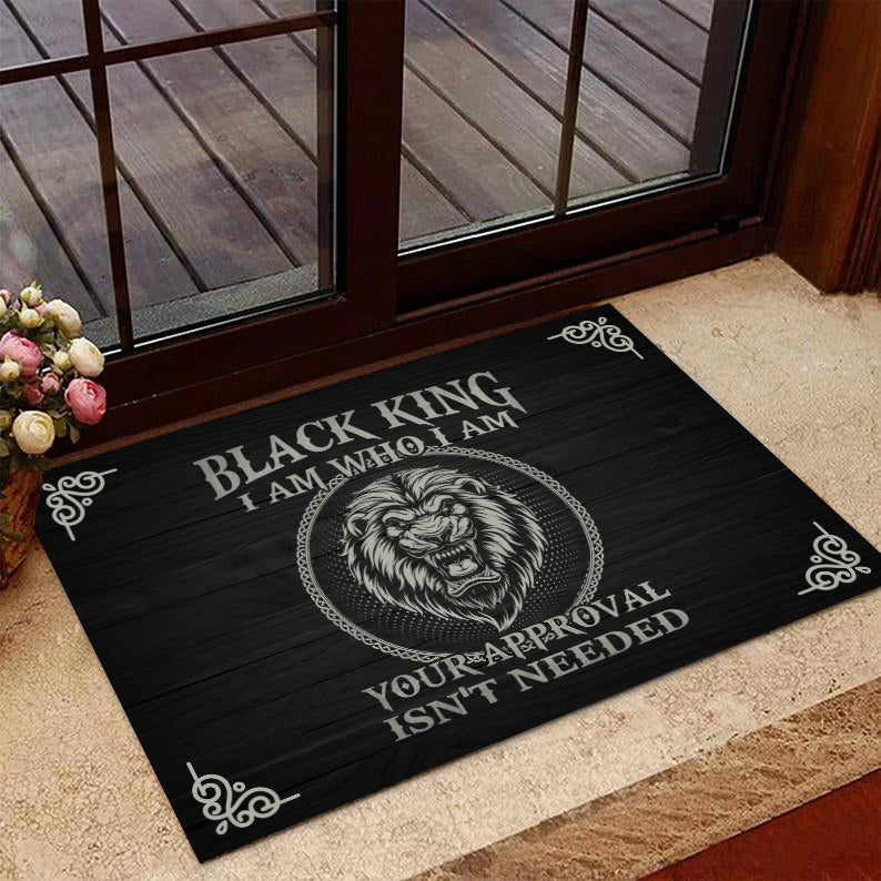 Welcome Rug, Veteran Doormat, Black King I Am Who I Am Your Approval Isn’T Needed Doormat, Housewarming Gift