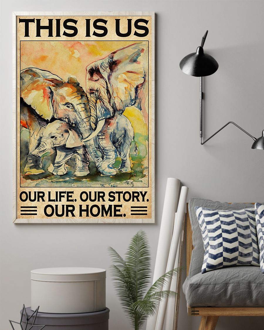 Elephants This Is Us Vertical Canvas And Poster | Wall Decor Visual Art