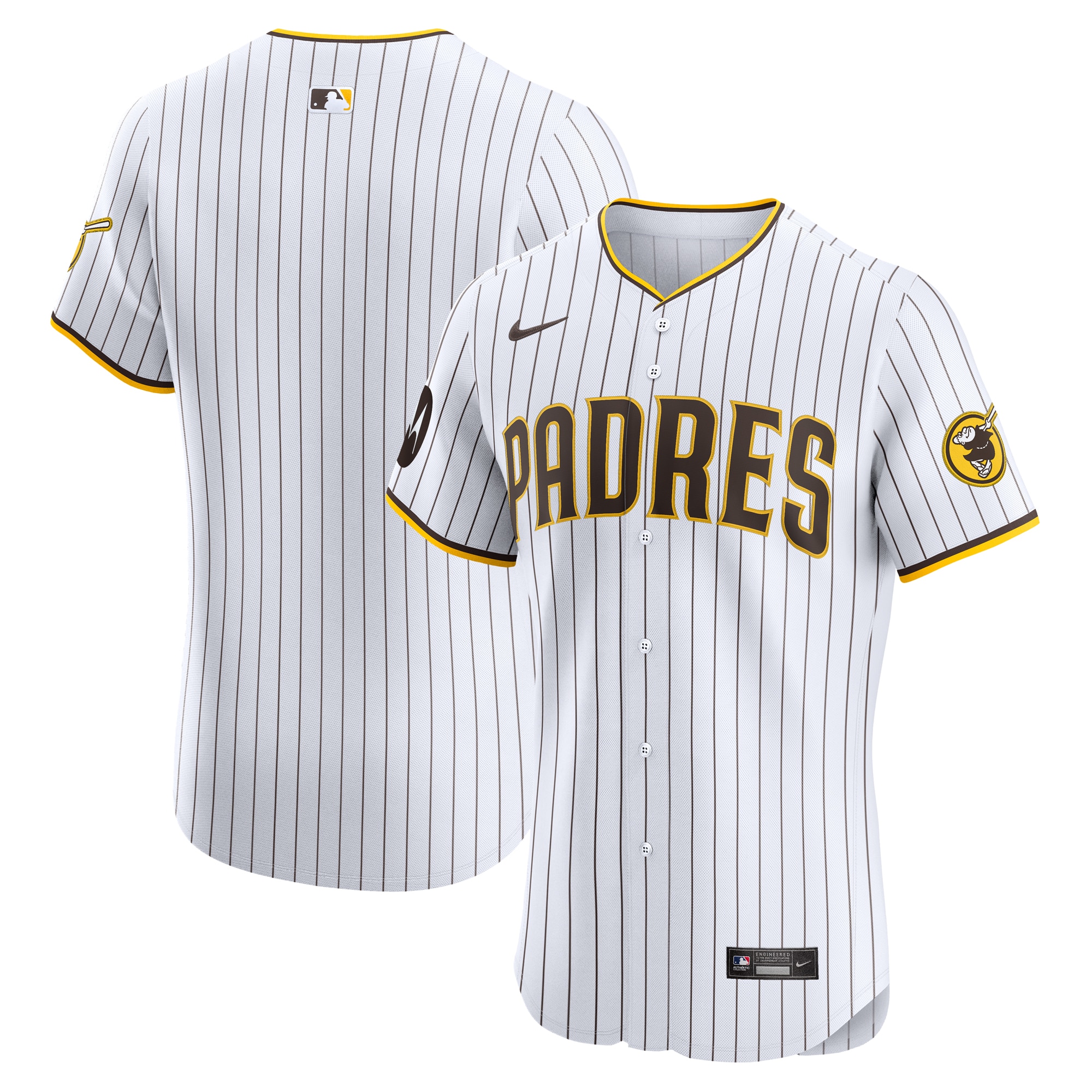 San Diego Padres Home Elite Patch Jersey – White