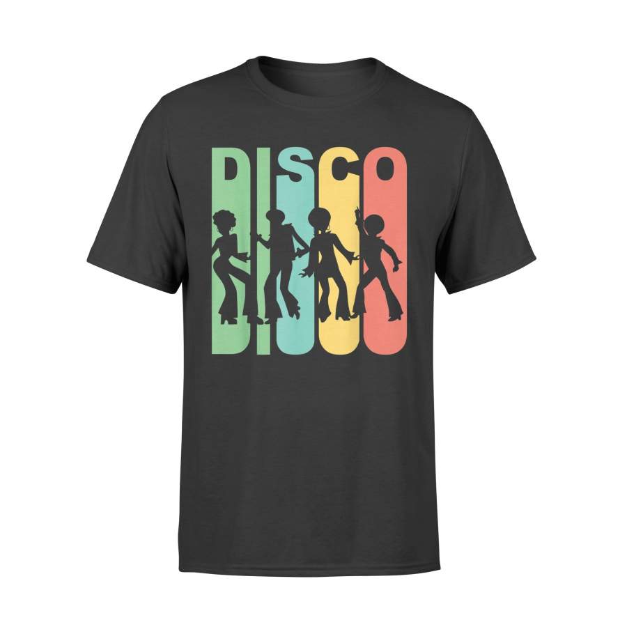 Vintage Retro 1970’s Style Rainbow Disco Dancers T-Shirt – Standard T-shirt