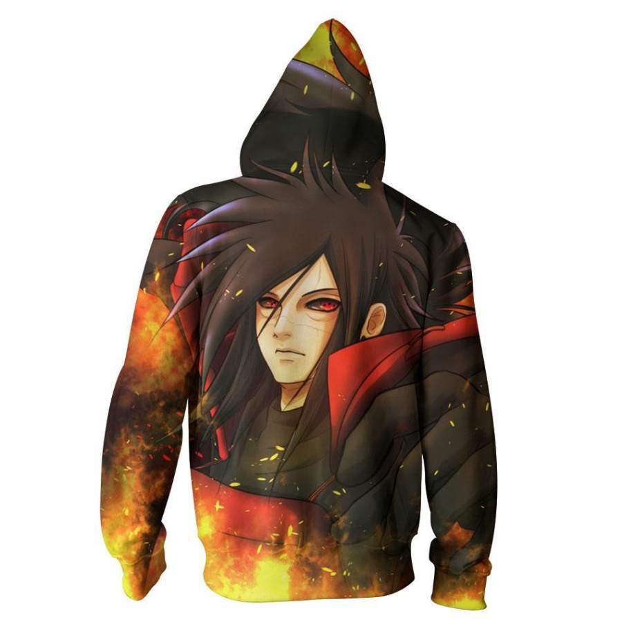 Madara Uchiha Fire Zip Up Hoodie - TopTrendingUS