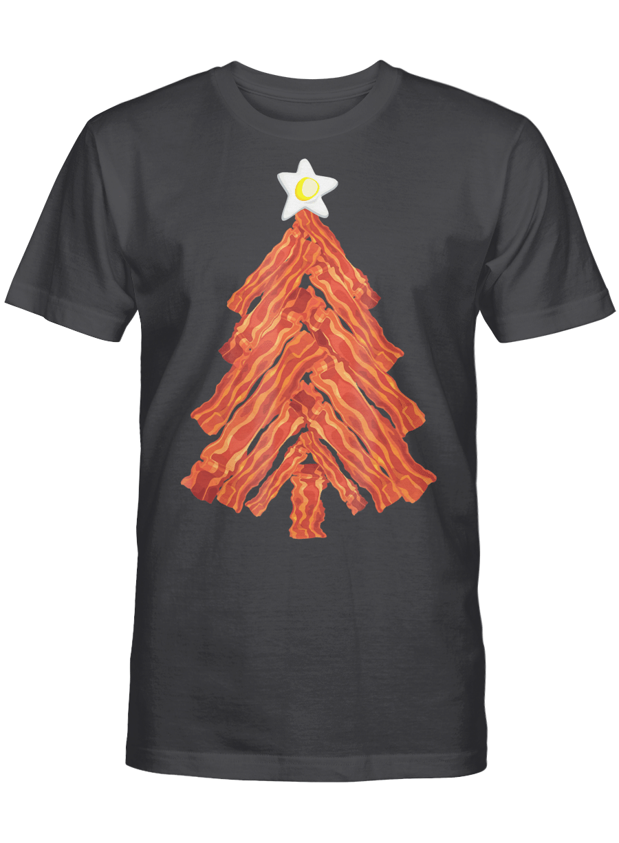 AmazeStyleZ Santa’s Reindeer, Ugly Christmas Sweater, Christmas Gift Ideas, Funny Bacon Christmas Tree T-Shirt