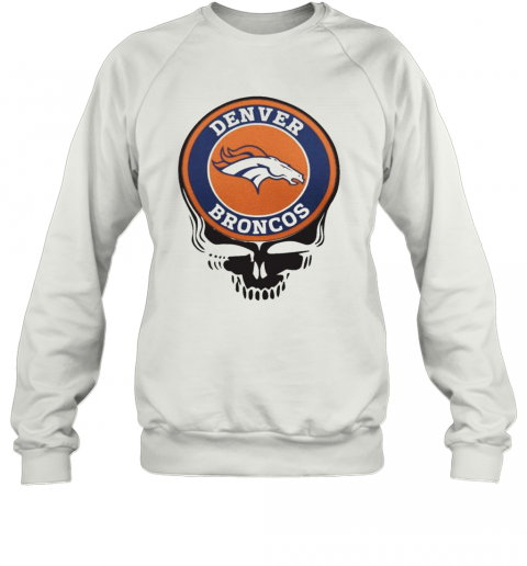 Denver Broncos Football Skull Sweatshirt