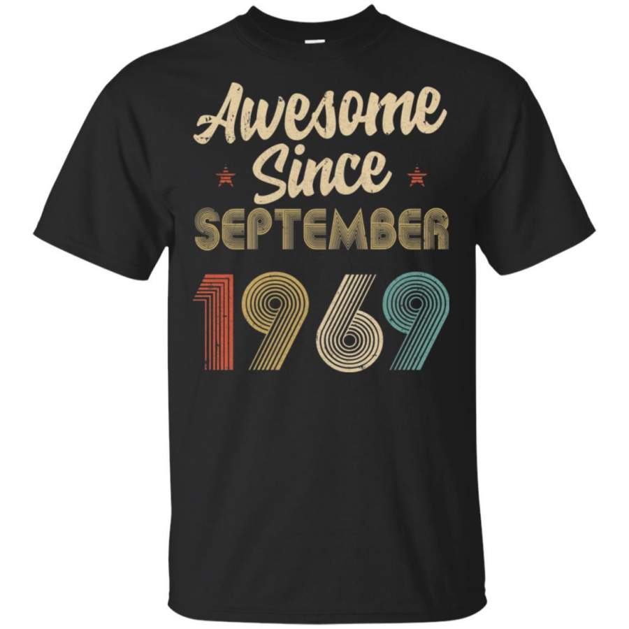 Awesome Since September 1969 Vintage 51th Birthday Gifts T-shirt