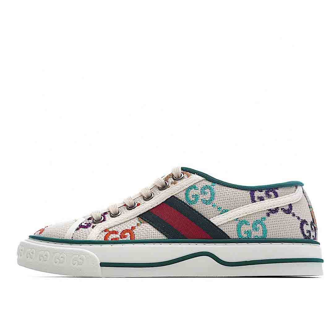 Gucci Tennis 1977 Multi-color GG Embroidered Shoes Sneakers SNK739348791