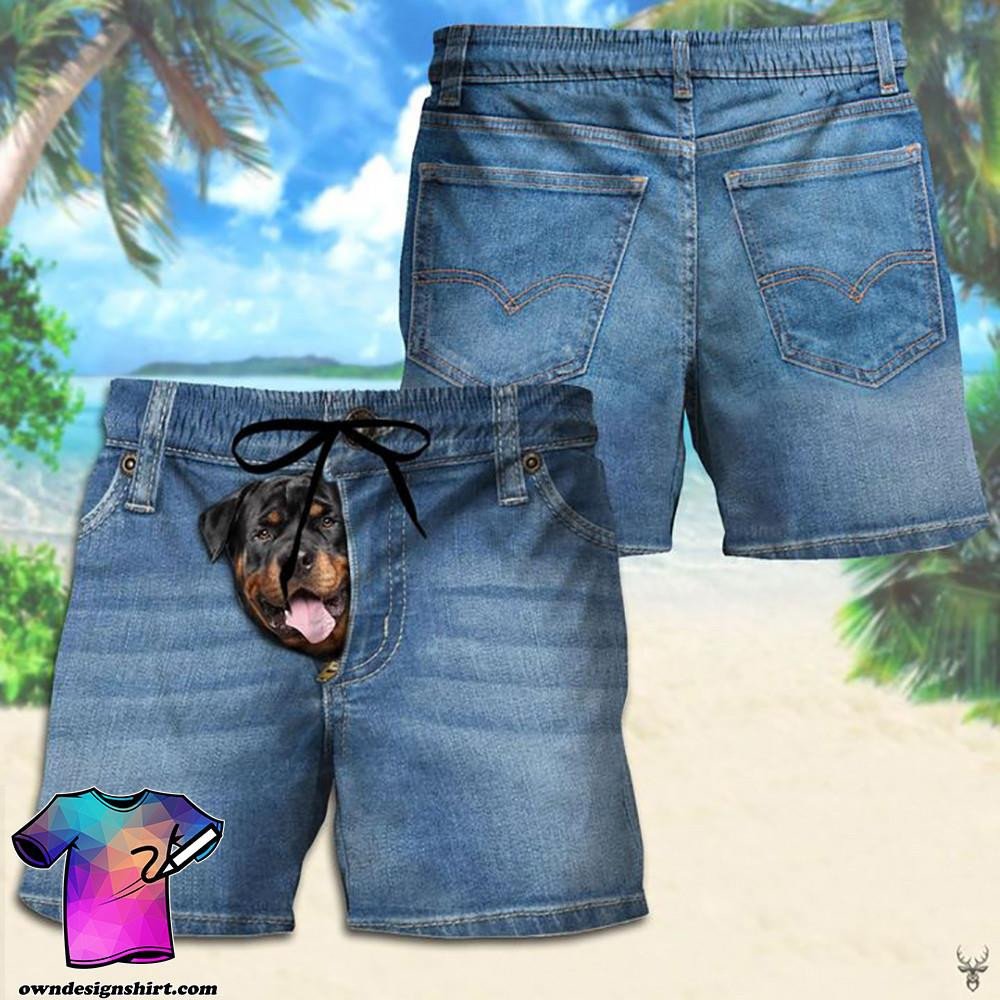 Rottweiler Faux Jean Hawaii Shorts Ha74318