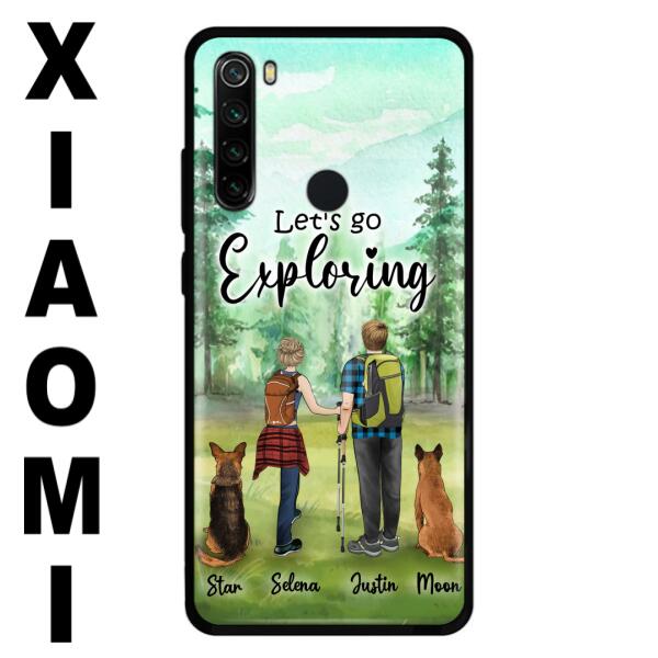 Custom Personalized Trekking Woods Couple With Dogs Phone Case – Couple With Upto 2 Pets – Case For Xiaomi, Huawei And Oppo – 6Ciaj9