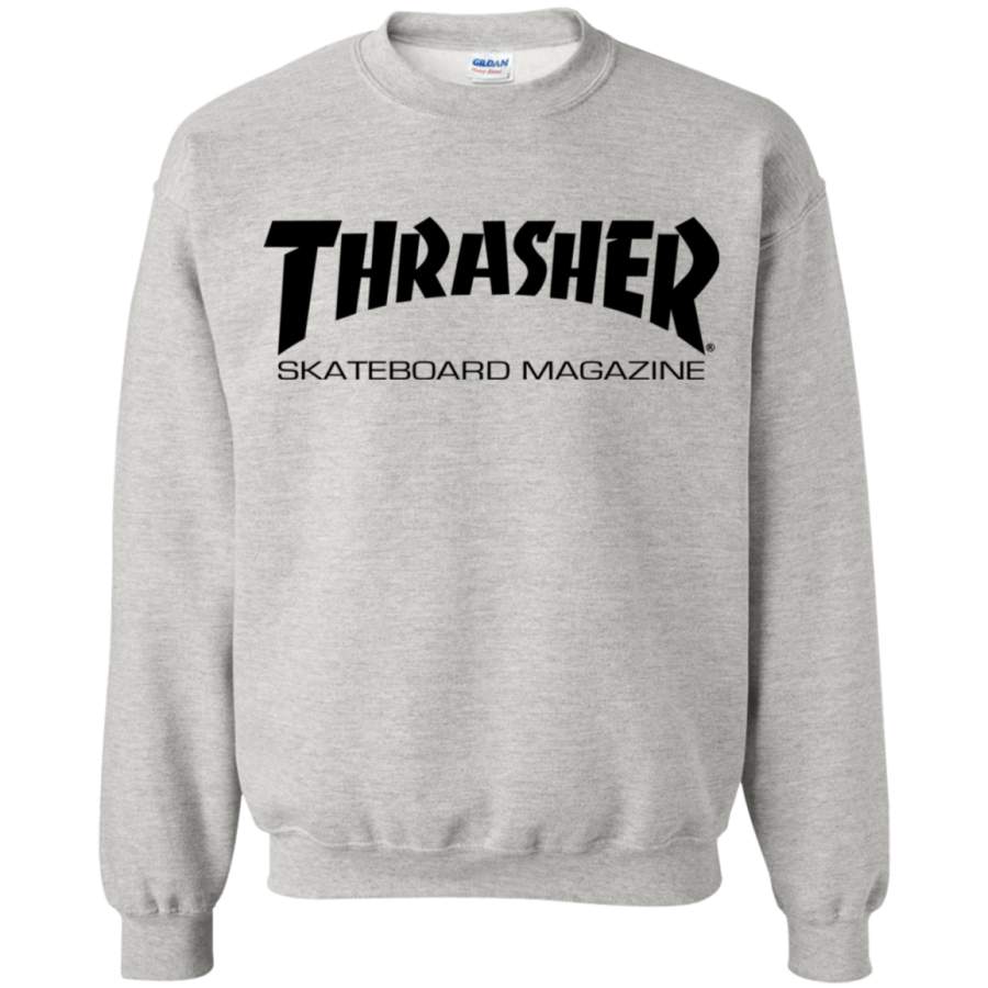 Thrasher Magazine Skateboarding Black Original Logo Pullover Sweatshirt T-Shirt