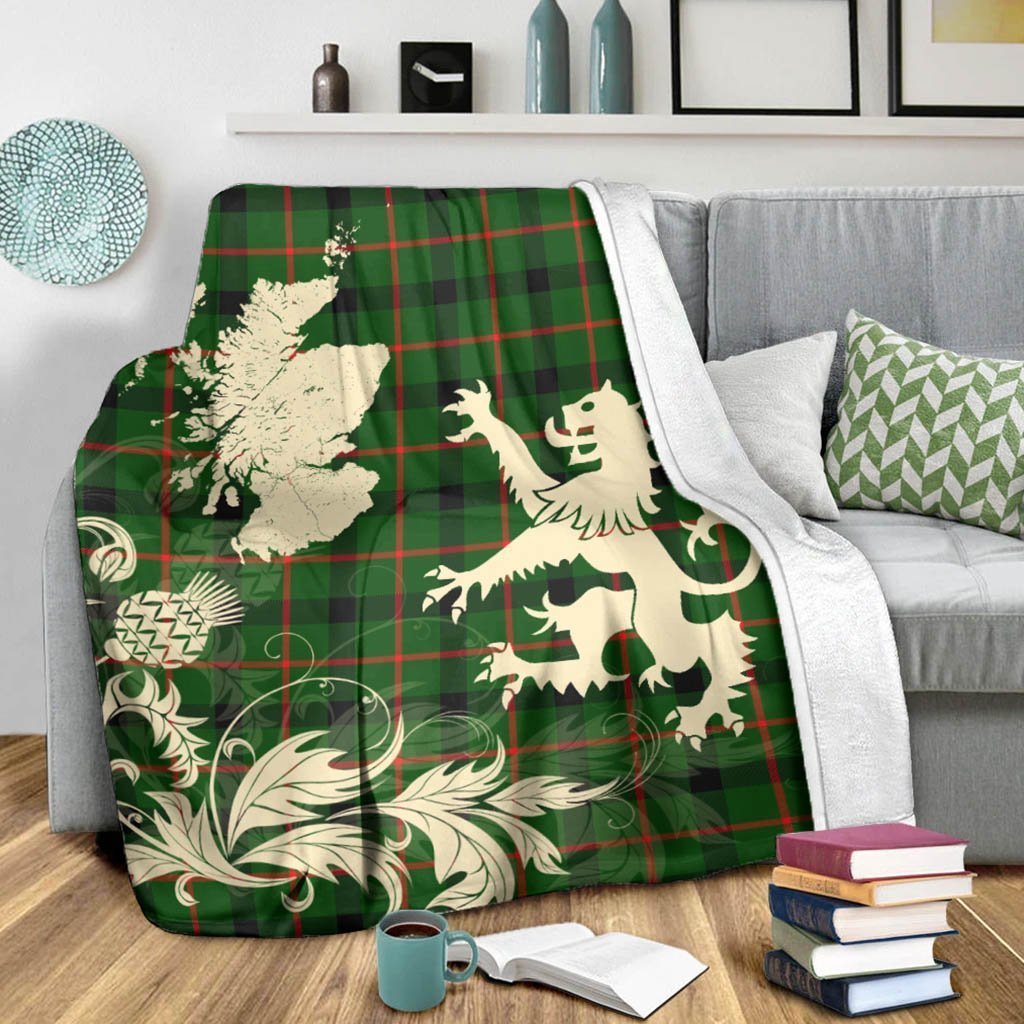 Tartan Blanket Kincaid Modern Tartan Scotland Lion Thistle Map Plaid Blanket