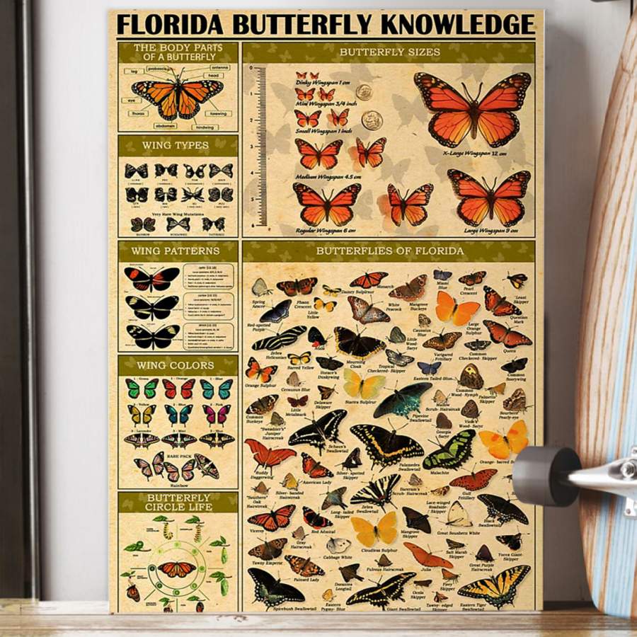 Florida Butterfly Knowledge Trending Gift For Butterfly Lovers Poster