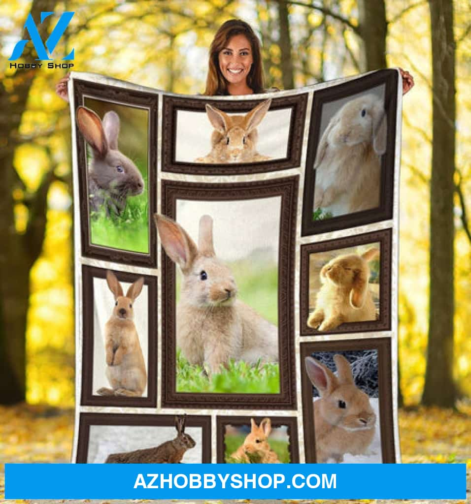 3D Rabbit Fleece Blanket