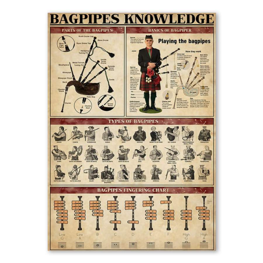 Bagpipes Knowledge Custom Design Gift For Bagpipes Players Poster