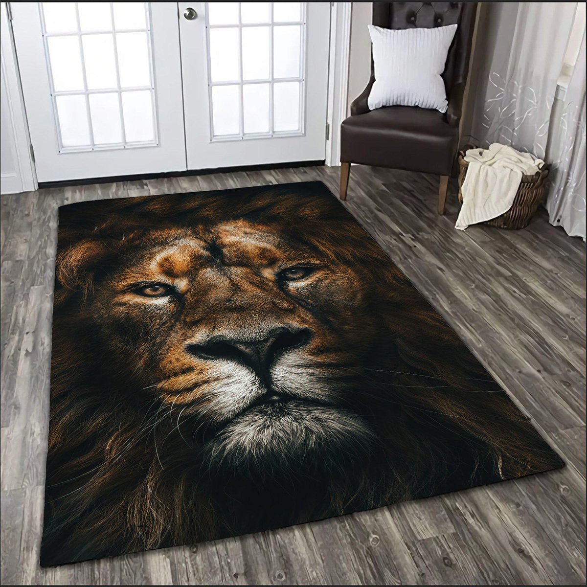 The Silence of Lion Area Rug | Colorful S – 2XL