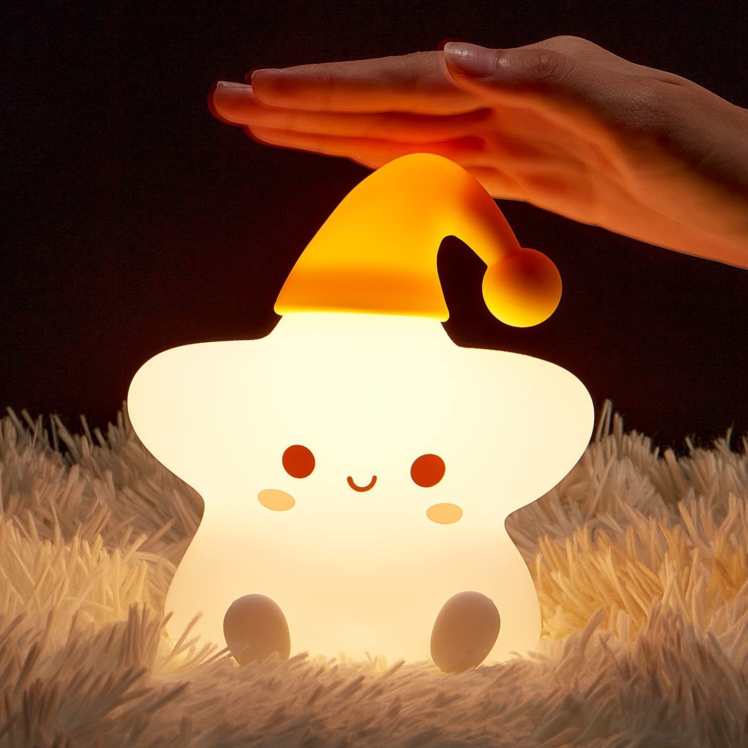 Cute Bunny Kids Night Light Lamp Girl Teen Nightlight Child 7 Colors for Children Bedroom Decor Gift Silicone Portable Toddler alx