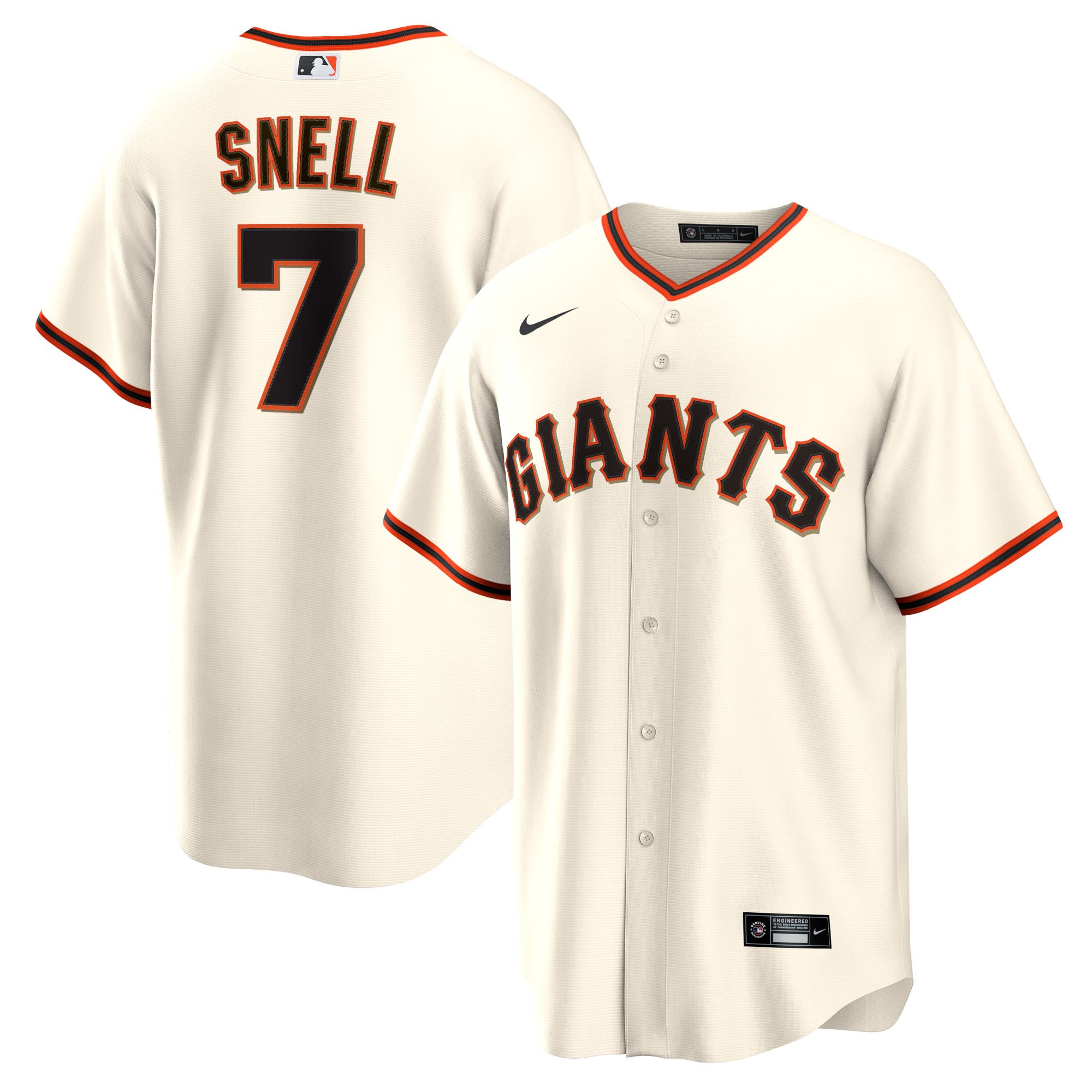 Blake Snell San Francisco Giants Home Replica Jersey – Cream