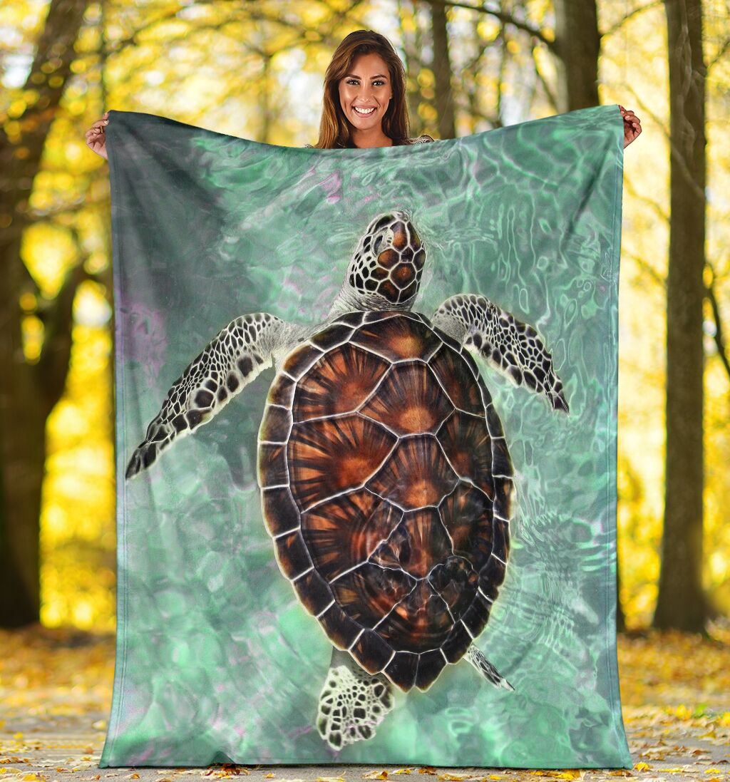 Turtle In Ocean Blanket Turtle Animal Blanket Turtle Lover Blanket