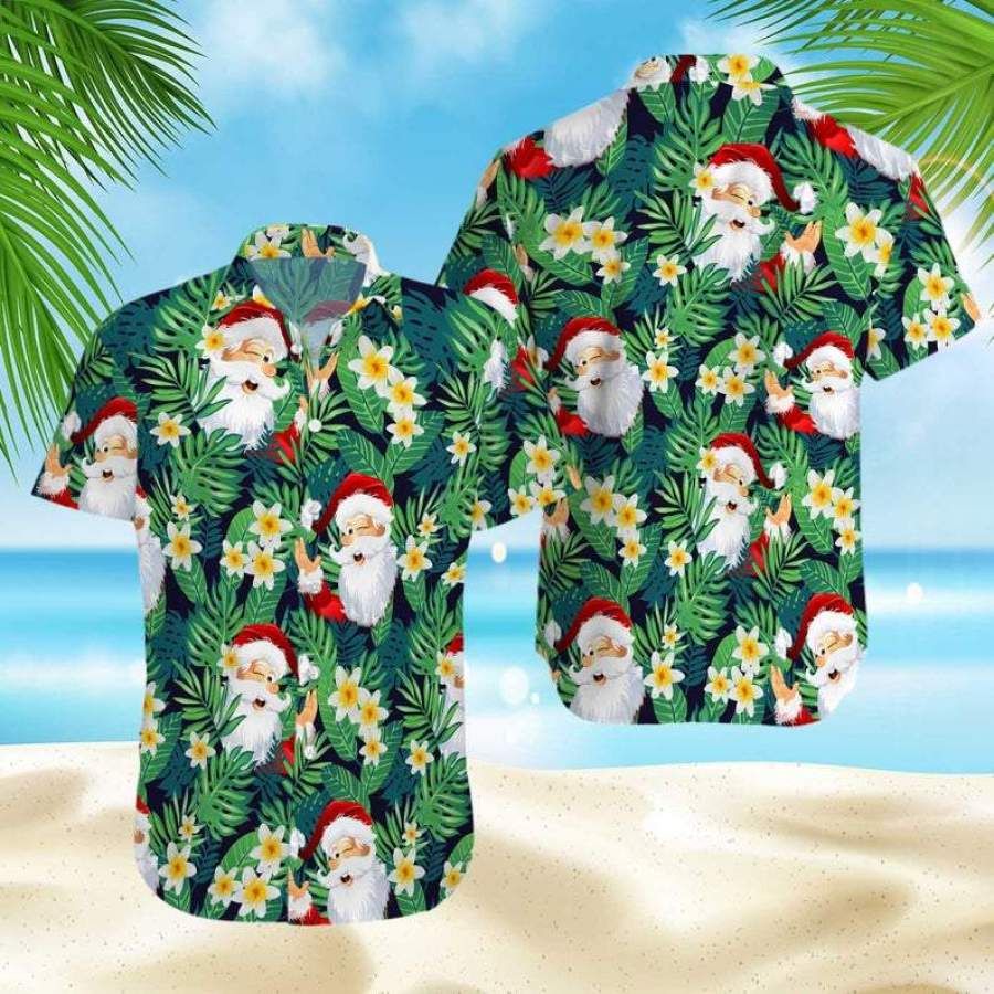 Christmas Santa Claus Funny Hawaii Aloha Shirts Ha100581