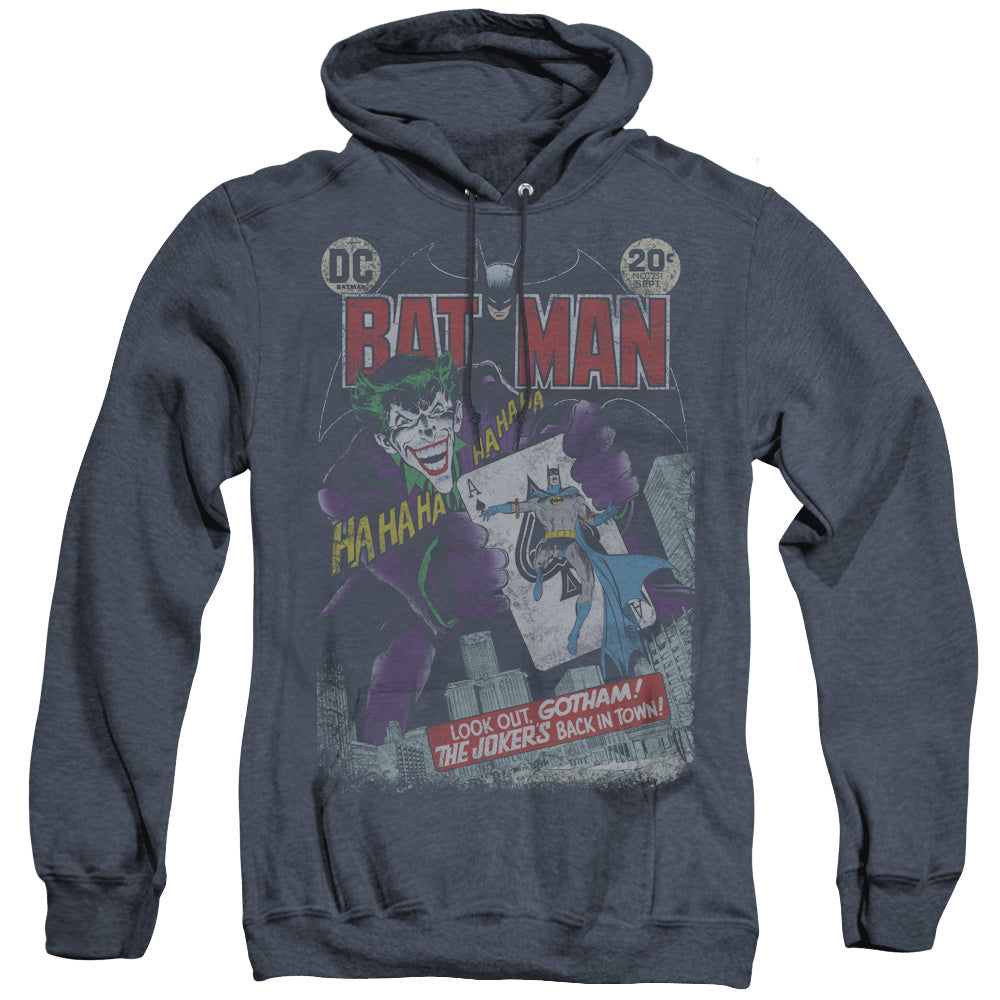 Batman #251 Distressed Heather Mens Hoodie Navy Blue