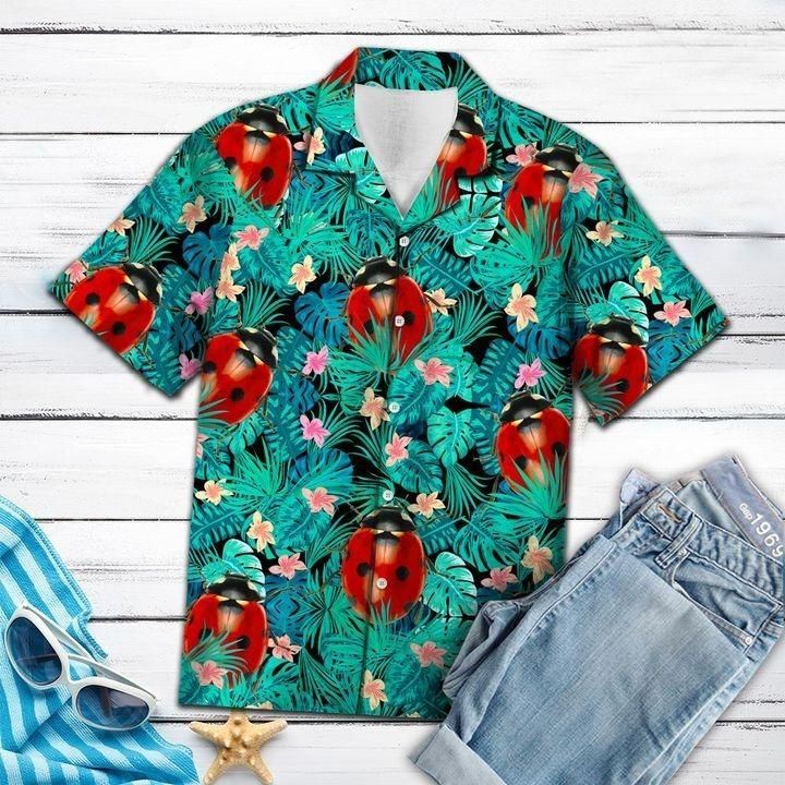 Ladybug Tropical Hawaii Shirt Unisex Full Size Adult Colorful Ha19152