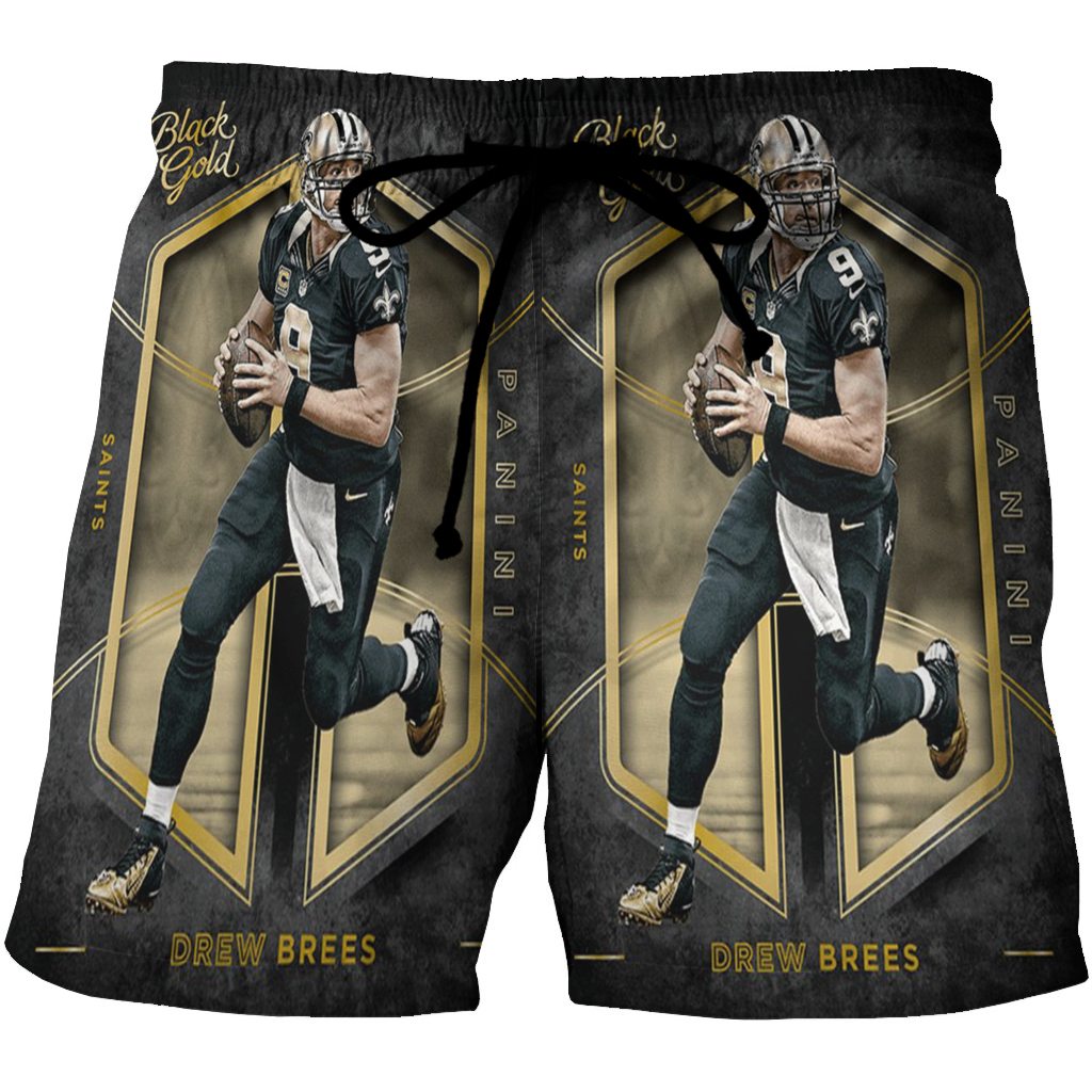 New Orleans Saints Drew Brees2 3D All Over Print Summer Beach Hawaiian Short