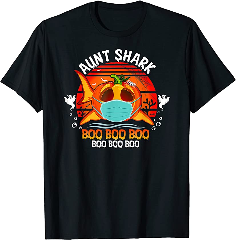 Aunt Shark Pumpkin Boo & Boo Halloween Vintage T-Shirt