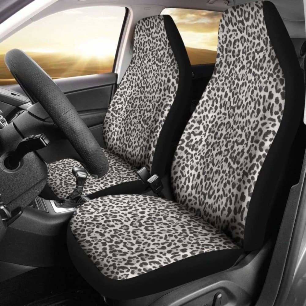 Snow Leopard Skin Animal Print Car Seat Covers 092813