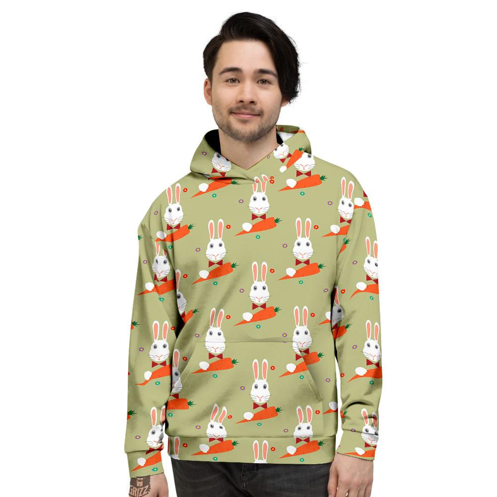 Carrot And Rabbit Print Pattern Men’S Hoodie