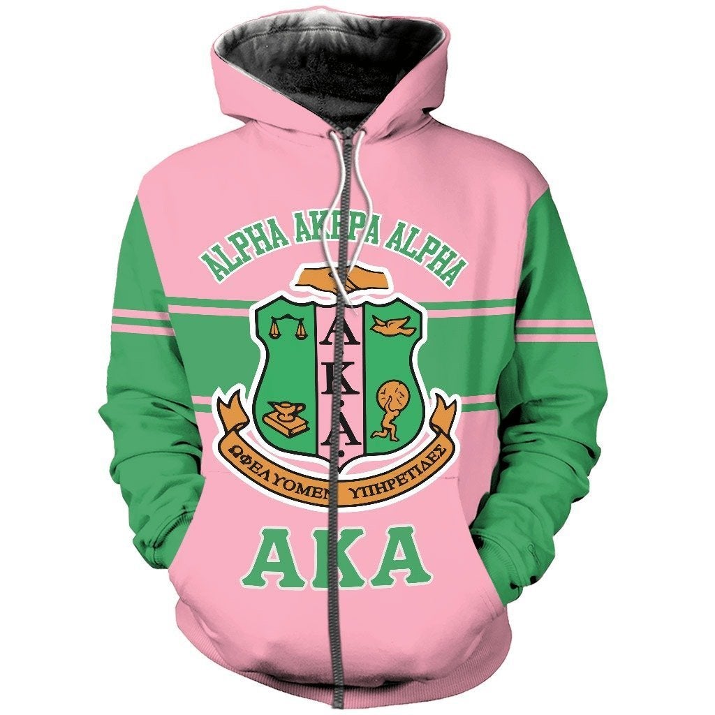 Alpha Kappa Alpha Green Line Zip Hoodie