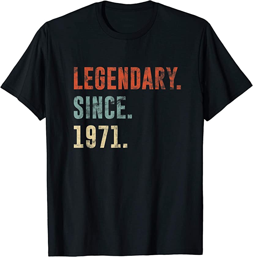 50th Retro Birthday Vintage Legendary Since 1971 T-Shirt